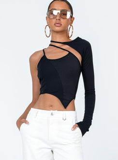 product Princess Polly Sleeveless High Neck  Ashbury Long Sleeve Top Black