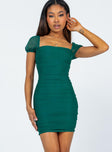 product Princess Polly Square Neck  Charvi Mini Dress Forest Green