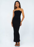 front view of model wearing Princess Polly Oscar Midi Dress Black 