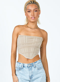 product Princess Polly Sleeveless Square Neck  Avery Bustier Champagne