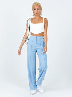 side view of model wearing Princess Polly Castel Pants Blue 