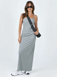 Front view of model wearing  front Princess Polly Crew Neck Crew Neck  Lania Midi Dress Grey