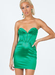 Princess Polly   Rome Strapless Mini Dress Green