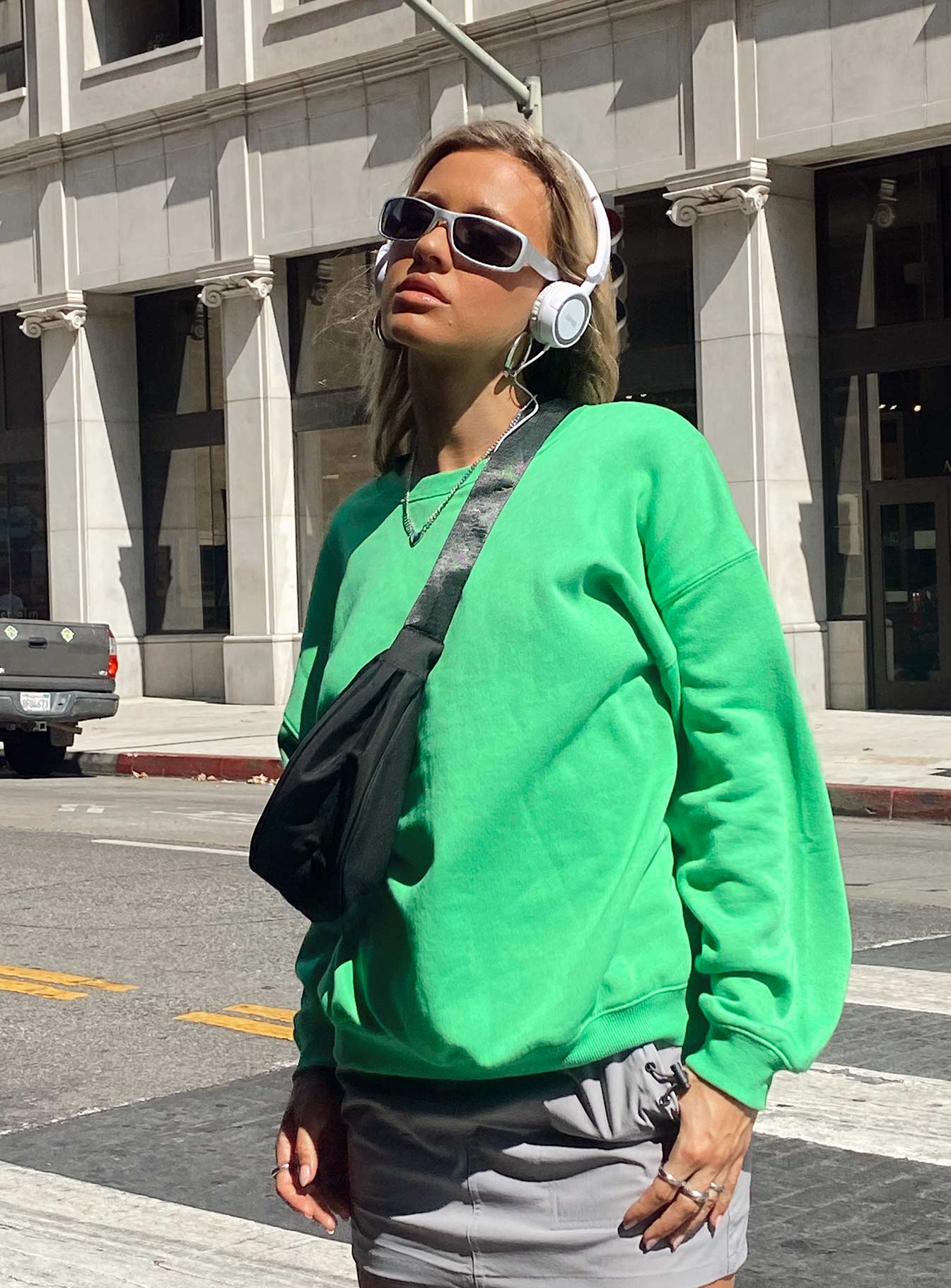 Amato Sweatshirt Bright Green Princess Polly  Cropped 