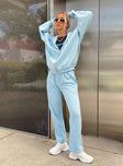 Princess Polly   Arya Straight Leg Track Pants Baby Blue