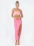   front view of model wearing Princess Polly Jorde Knit Midi Skirt Pink 