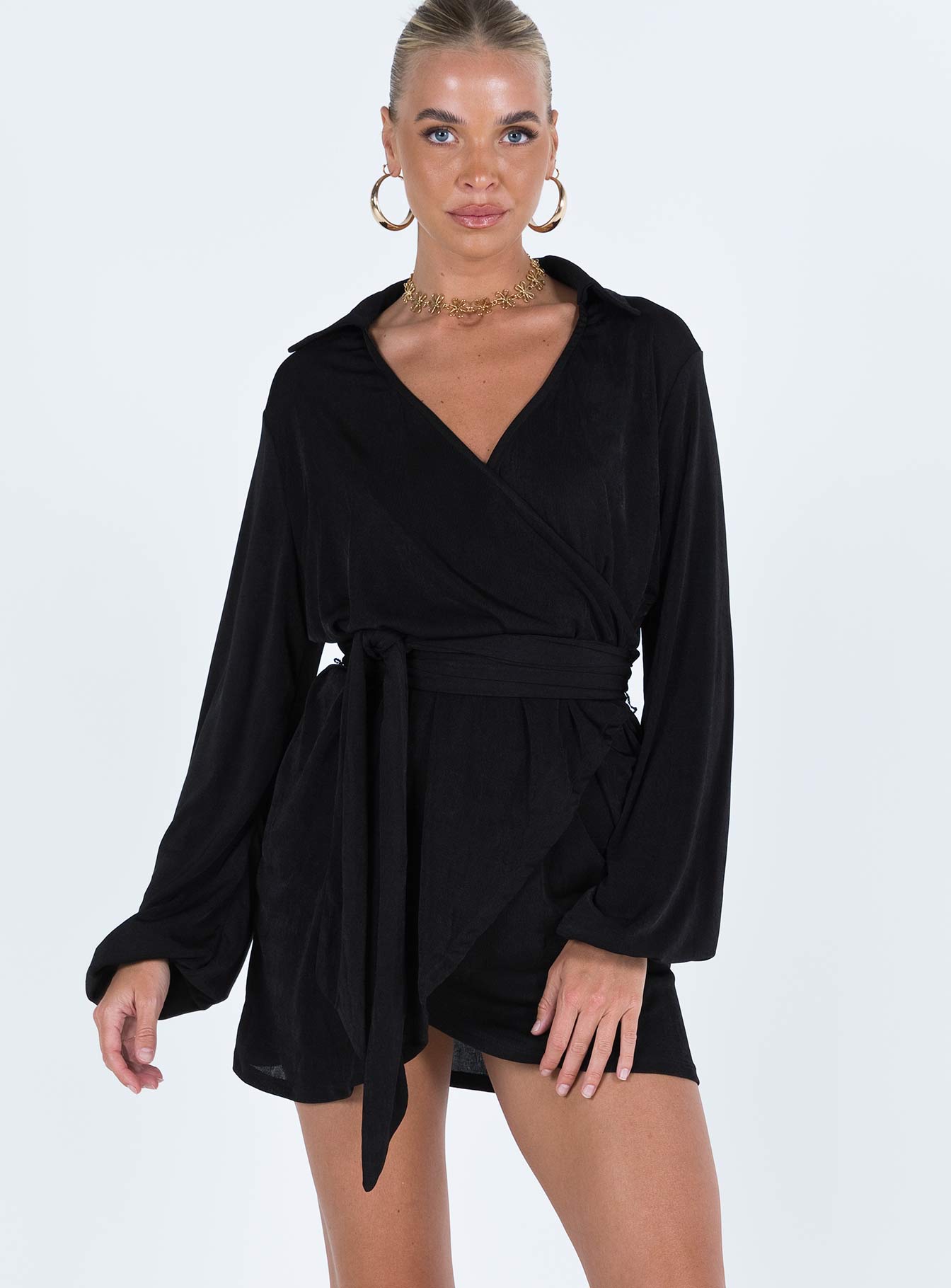 Princess polly store black wrap dress