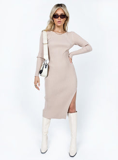 product Princess Polly Crew Neck  Nicky Midi Dress Beige