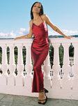 product Princess Polly High Neck  Broughton Halter Maxi Dress Burgundy