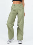 product Princess Polly Low Rise Pants Low Rise Pants Low Rise Pants  Fallout Mid Rise Cargo Pants Green