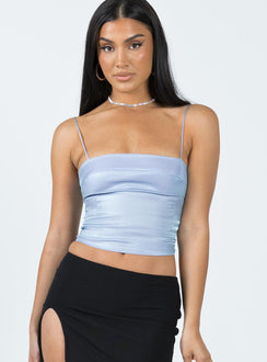 product Princess Polly Sleeveless Square Neck  White Rabbit Top Blue