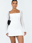 Princess Polly Square Neck  Clermont Corset Mini Dress White