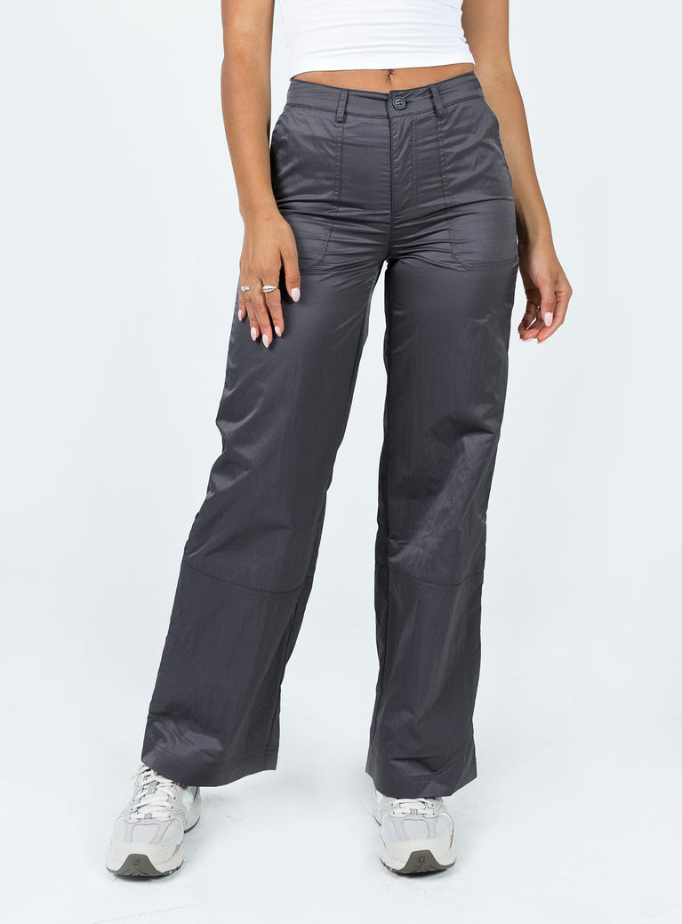 product Princess Polly High Waisted Pants High Waisted Pants  Parkham Utility Pants Slate