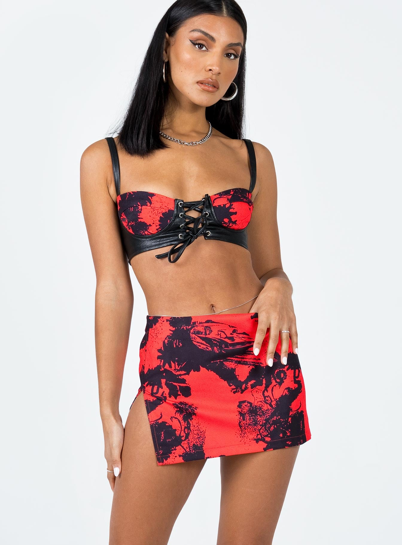 product Main Stage Mini Skirt Red / Black Princess Polly  Mini Skirts 