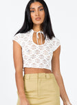 product Princess Polly Short Sleeves Crew Neck  Amity Lace Top Ivory