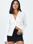 product Princess Polly Full Sleeves Square Neck  Chrisley Shirt White