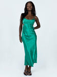 front view of model wearing Princess Polly Giselle Midi Dress Green 