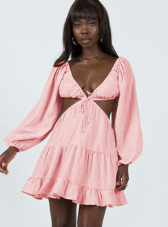 product Princess Polly Scoop Neck  Liloh Long Sleeve Mini Dress Pink