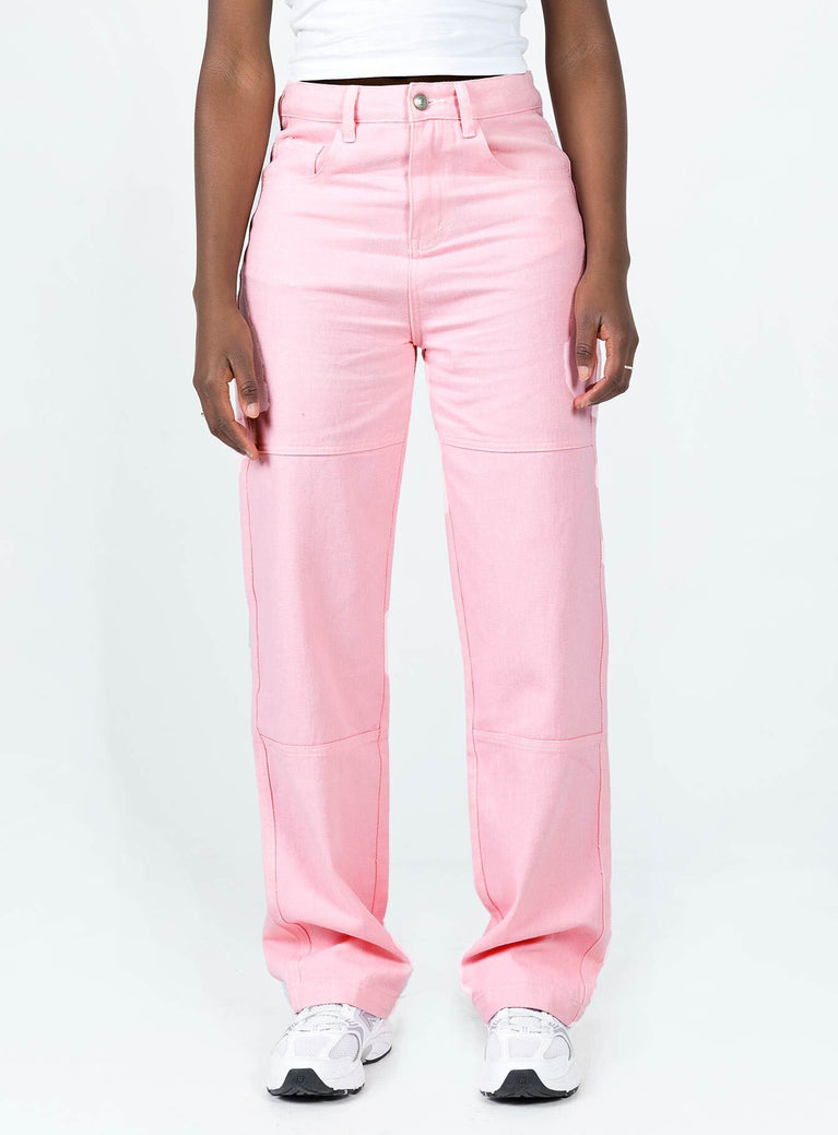 Princess Polly Mid Rise  Copeland Jeans Pink