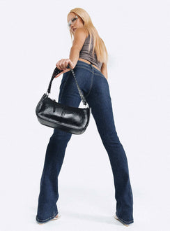 product Princess Polly High Waisted  Rourke Low Waist Jeans Dark Wash Denim