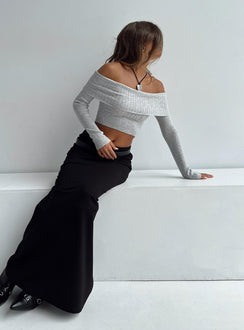 product Princess Polly Full Sleeves Square Neck  Tagula Off The Shoulder Top Grey