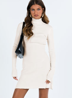 product Princess Polly High Neck  Mella Knit Mini Dress Cream