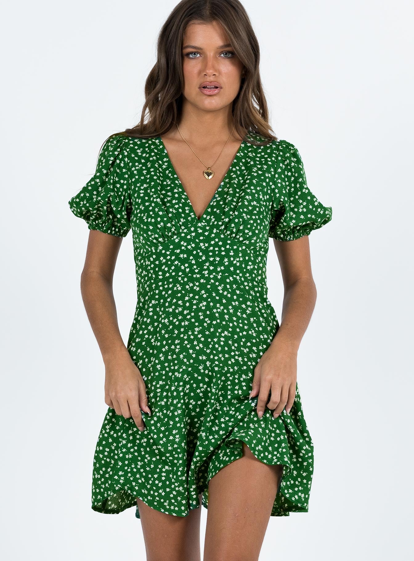 Chalmer Mini Dress Green Floral