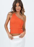 One shoulder top Rib knit material Good stretch Unlined 