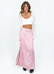 Front view of model wearing  front Perfect Places Maxi Skirt Pink Princess Polly  Maxi 