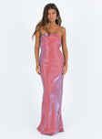 product Princess Polly Plunger Plunger Crew Neck  Aysa Strapless Maxi Dress Pink