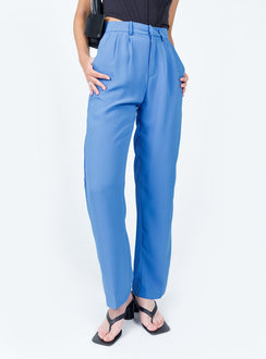 front view of model wearing Princess Polly Joplin Pants Blue 