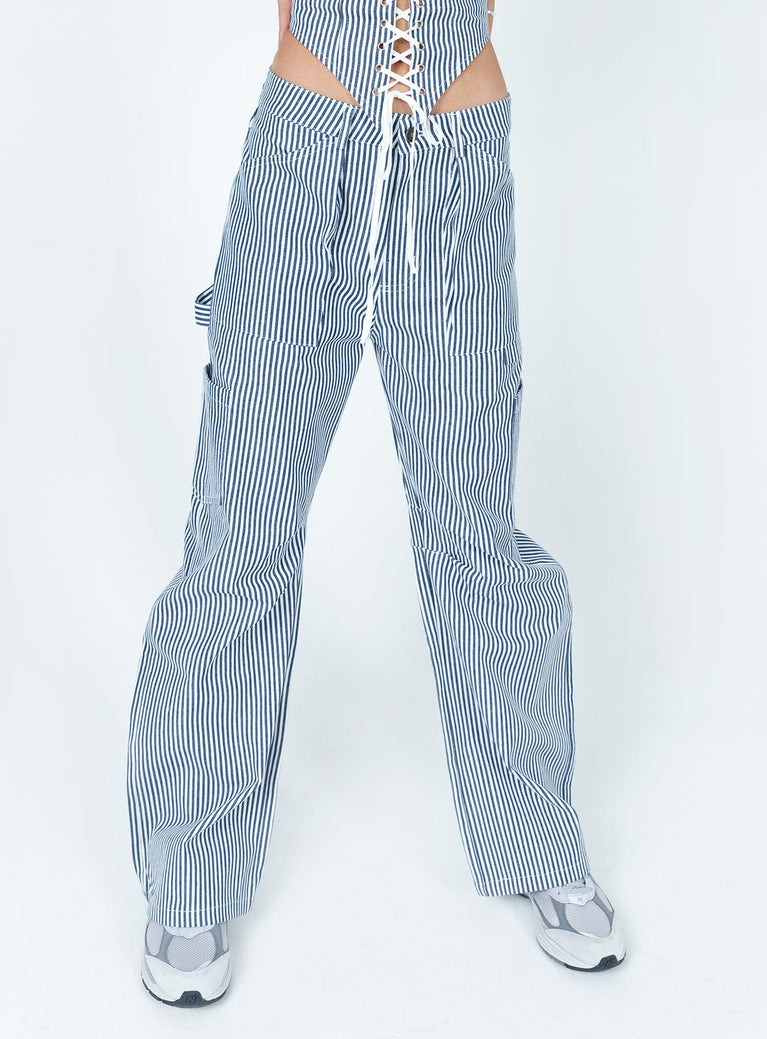Miami Vice Pants Navy Pinstripe
