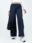 Princess Polly mid-rise  Annerley Parachute Pants Navy