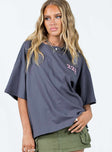 product Princess Polly Three Fourth Sleeves Crew Neck  222 Alignment Oversized Tee Slate