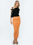 Regent Low Rise Maxi Skirt Orange Princess Polly  Midi 