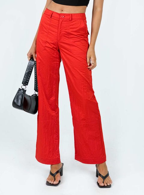 product Princess Polly  Pagden Nylon Cargo Pants Red