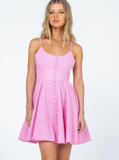 front view of model wearing Princess Polly Marena Mini Dress Pink 