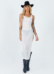 front view of model wearing Princess Polly Jasmine Midi Dress White 