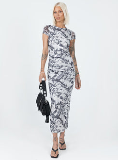 product Princess Polly Crew Neck  Read About It Maxi Dress Black / White