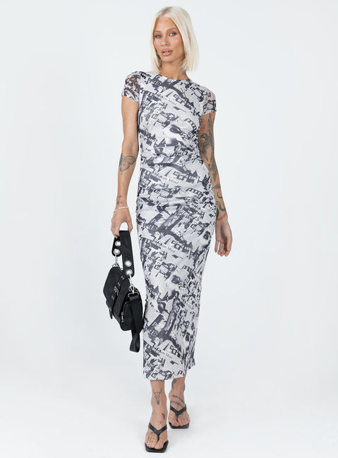 product Princess Polly Crew Neck  Read About It Maxi Dress Black / White