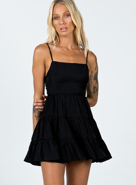 product Princess Polly Asymmetric Neckline  Summer Break Mini Dress Black