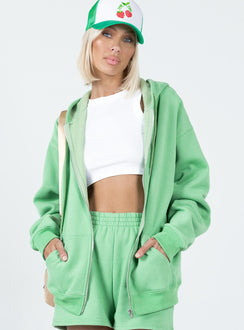 Hoda Zip Up Jacket Green Princess Polly  Cropped 