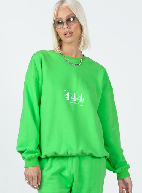 Only Four You Sweatshirt Green Princess Polly  regular 