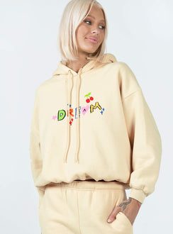 Dream A Little Dream Hoodie Beige Princess Polly  Cropped 