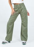 product Princess Polly High Waisted  Bassett Cargo Jeans Khaki