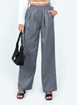 product Princess Polly High Waisted Pants  Higgins Pants Grey Pinstripe