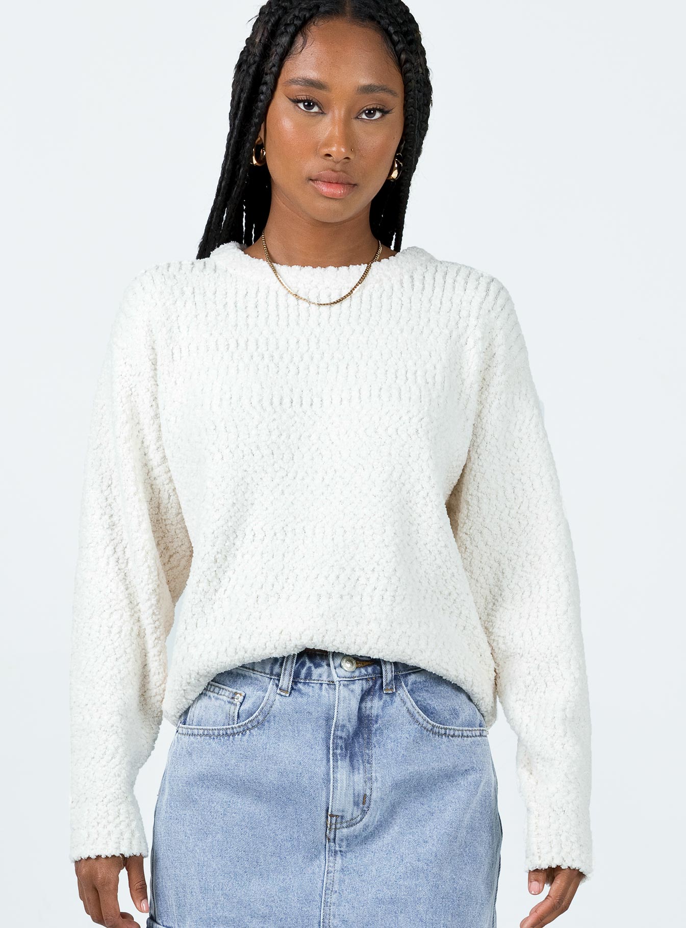 Highview Boucle Sweater White Princess Polly  regular 