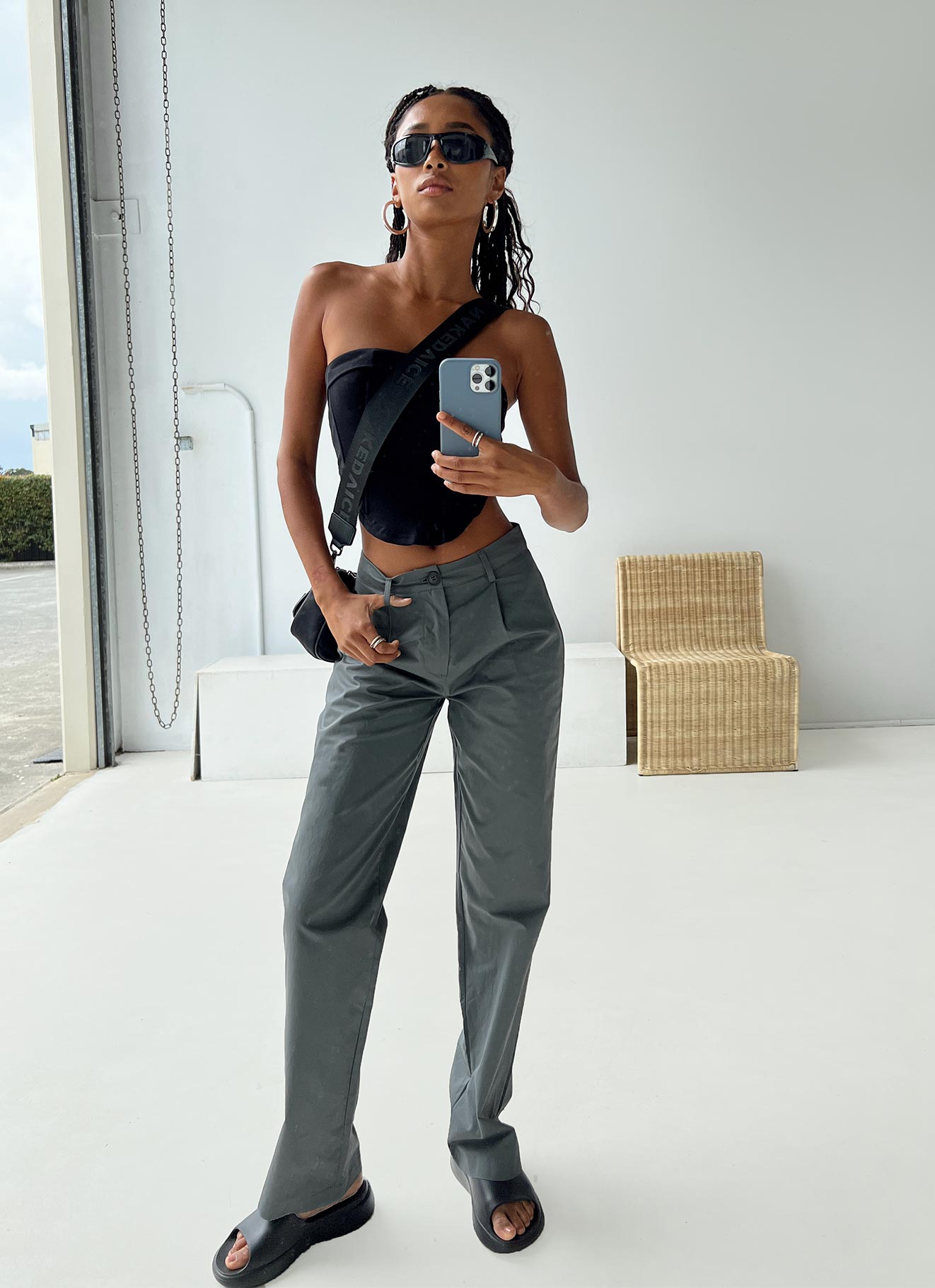 product Princess Polly High Waisted Pants  Titius Pants Slate