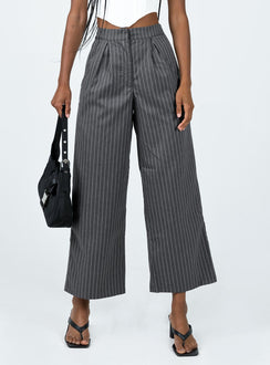product Princess Polly High Waisted Pants  Montez Pants Grey Pinstripe
