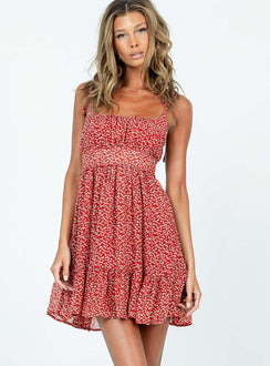 product Princess Polly Square Neck  The Bonnie Mini Dress Maroon